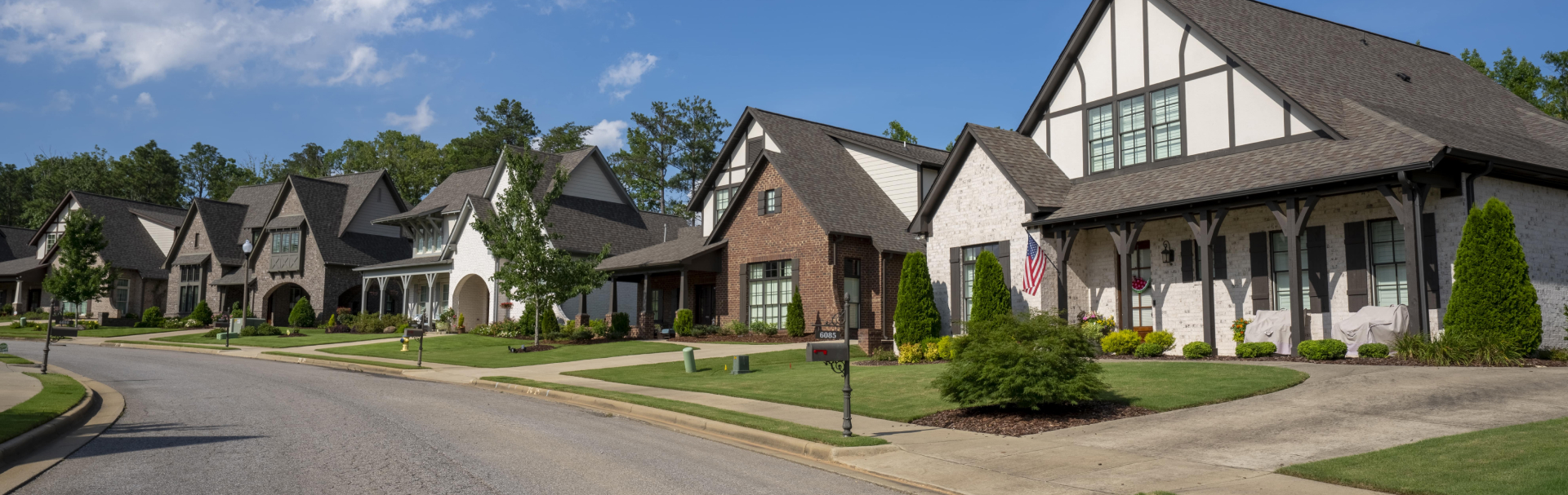 Houses in neigbourhood wide view